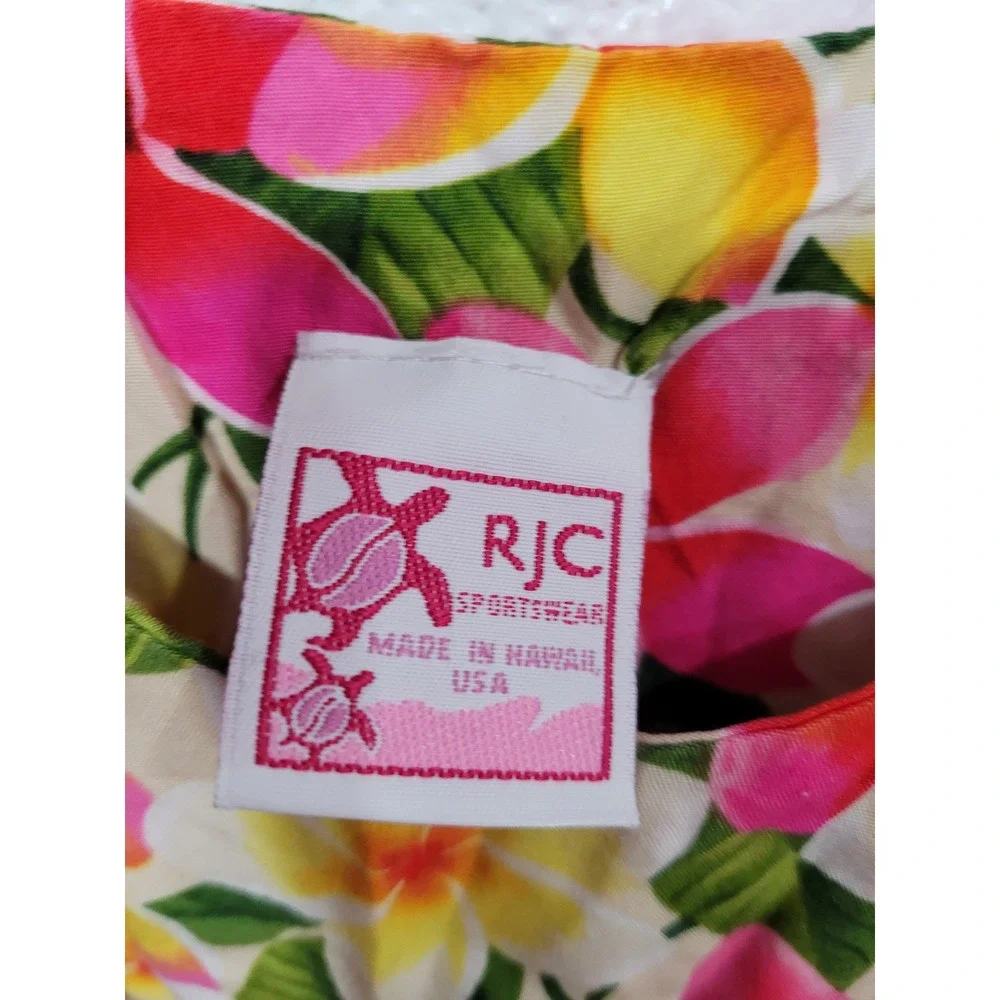 Hawaiian Baby Girl Floral Dress‎ Pink Yellow Plumeria RJC Sportswear USA 24M #10